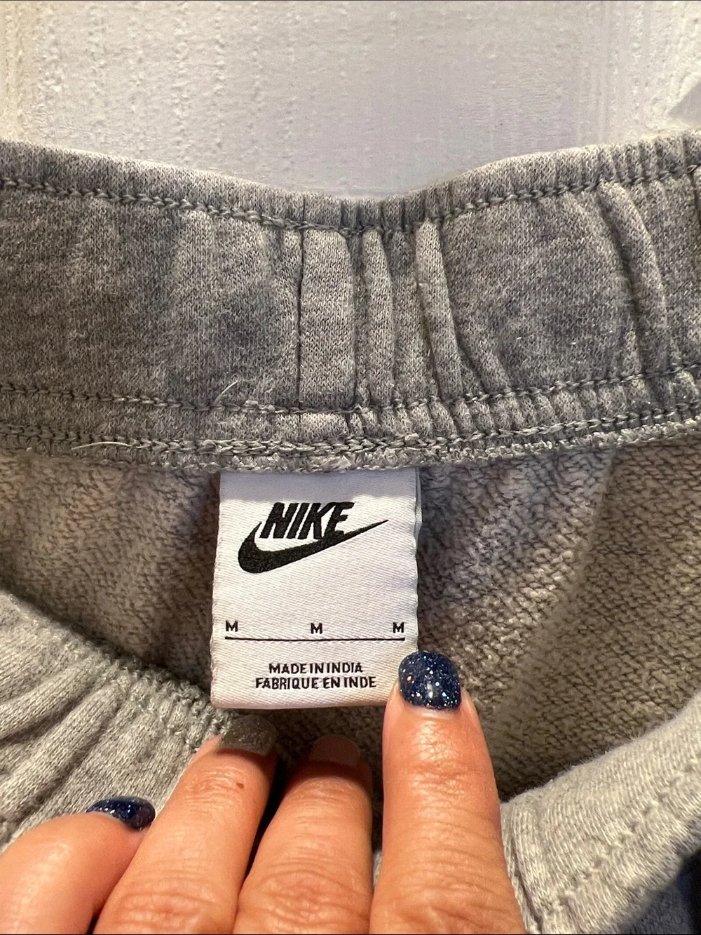 Nike Gray Fleece Joggers with Drawstring Waist